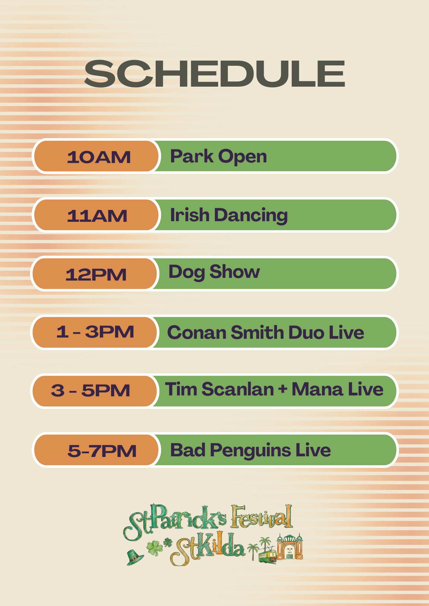 Melbourne St. Patrick's Day Festival 2026 Schedule